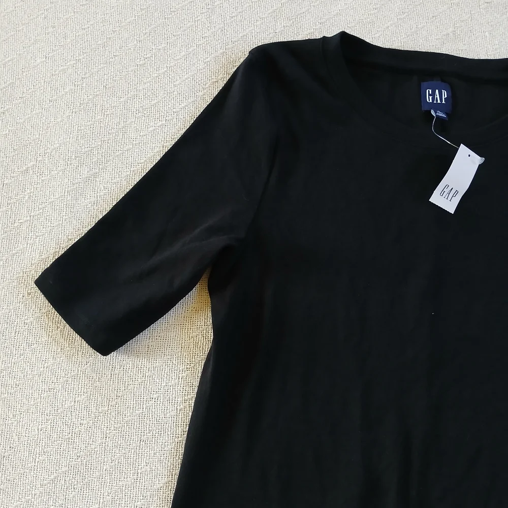 gap ♡ elbow sleeve black dress - Picture 2 of 8